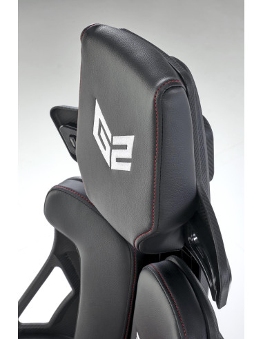 NITRO Fotel Gabinetowy Czarno-Czerwona Eco Skóra Regulacja Podłokietników