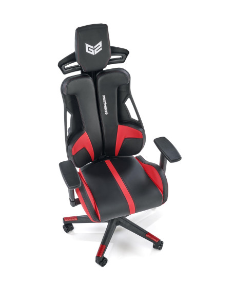 NITRO Fotel Gabinetowy Czarno-Czerwona Eco Skóra Regulacja Podłokietników