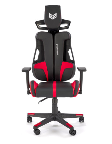 NITRO Fotel Gabinetowy Czarno-Czerwona Eco Skóra Regulacja Podłokietników