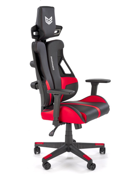 NITRO Fotel Gabinetowy Czarno-Czerwona Eco Skóra Regulacja Podłokietników