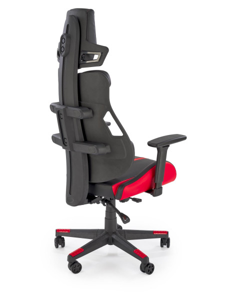 NITRO Fotel Gabinetowy Czarno-Czerwona Eco Skóra Regulacja Podłokietników