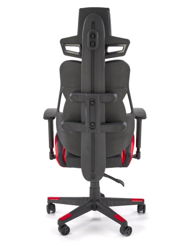 NITRO Fotel Gabinetowy Czarno-Czerwona Eco Skóra Regulacja Podłokietników