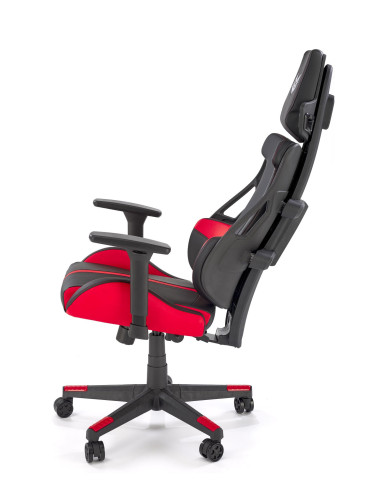 NITRO Fotel Gabinetowy Czarno-Czerwona Eco Skóra Regulacja Podłokietników