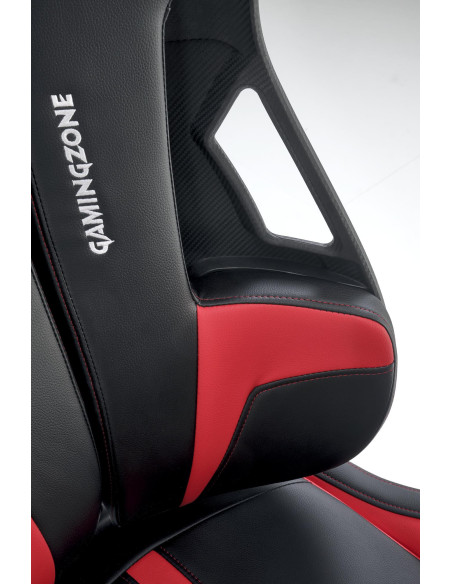 NITRO Fotel Gabinetowy Czarno-Czerwona Eco Skóra Regulacja Podłokietników