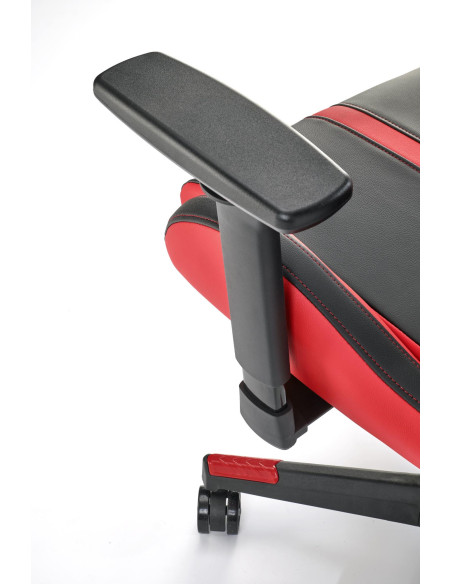 NITRO Fotel Gabinetowy Czarno-Czerwona Eco Skóra Regulacja Podłokietników