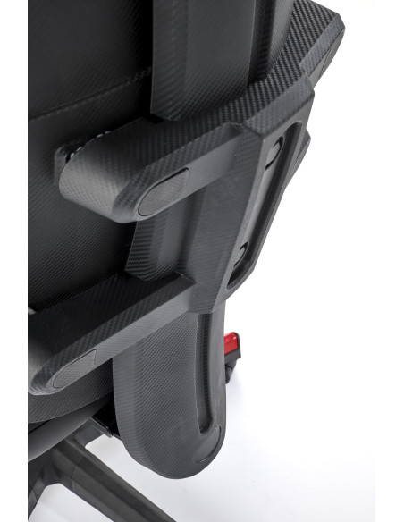 NITRO Fotel Gabinetowy Czarno-Czerwona Eco Skóra Regulacja Podłokietników