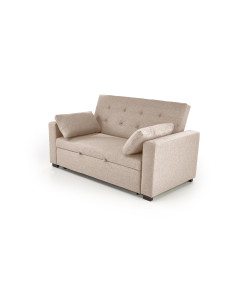 PAULINIO Sofa Rozkładana 90-170 cm Pikowana Beżowa | Przestronny Design
