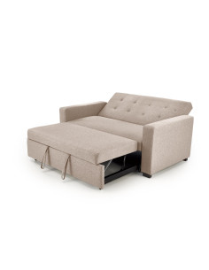 PAULINIO Sofa Rozkładana 90-170 cm Pikowana Beżowa | Przestronny Design 2