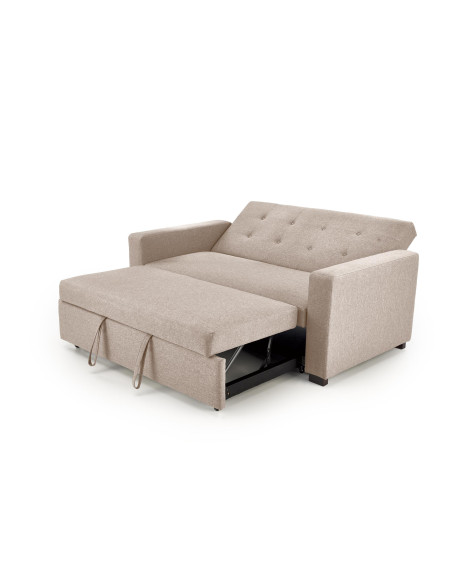 PAULINIO Sofa Rozkładana 90-170 cm Pikowana Beżowa | Przestronny Design