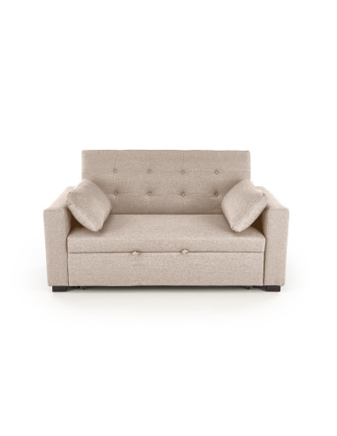 PAULINIO Sofa Rozkładana 90-170 cm Pikowana Beżowa | Przestronny Design