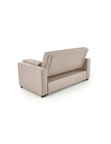 PAULINIO Sofa Rozkładana 90-170 cm Pikowana Beżowa | Przestronny Design