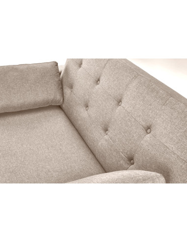 PAULINIO Sofa Rozkładana 90-170 cm Pikowana Beżowa | Przestronny Design