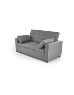 PAULINIO Sofa Rozkładana 90-170 cm Pikowana Popielata | Przestronny Design
