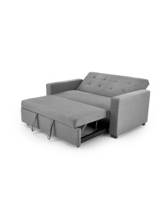PAULINIO Sofa Rozkładana 90-170 cm Pikowana Popielata | Przestronny Design 2