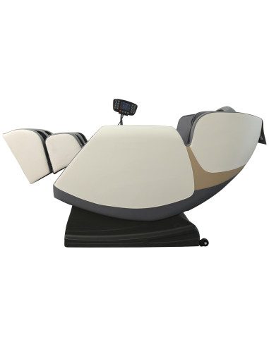 SOLARIA  fotel wypoczynkowy z funkcją masażu i podgrzewania, kremowy / popielaty