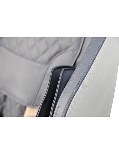 SOLARIA  fotel wypoczynkowy z funkcją masażu i podgrzewania, kremowy / popielaty