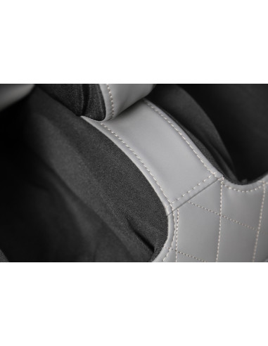 SOLARIA  fotel wypoczynkowy z funkcją masażu i podgrzewania, kremowy / popielaty