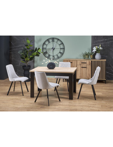 BAGIO Stół Rozkładany 120-160/80 cm Dąb Artisan/Czarny | Dostojna Elegancja