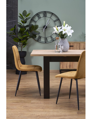 BAGIO Stół Rozkładany 120-160/80 cm Dąb Artisan/Czarny | Dostojna Elegancja