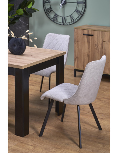 BAGIO Stół Rozkładany 120-160/80 cm Dąb Artisan/Czarny | Dostojna Elegancja