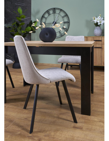 BAGIO Stół Rozkładany 120-160/80 cm Dąb Artisan/Czarny | Dostojna Elegancja