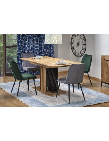 FABIANO Stół Rozkładany 135-175 cm Dąb Wotan/Czarny | Praktyczny i Stylowy