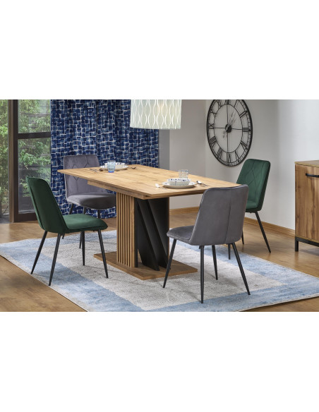 FABIANO Stół Rozkładany 135-175 cm Dąb Wotan/Czarny | Praktyczny i Stylowy