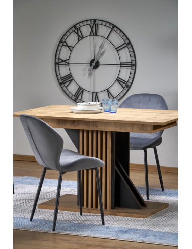 FABIANO Stół Rozkładany 135-175 cm Dąb Wotan/Czarny | Praktyczny i Stylowy