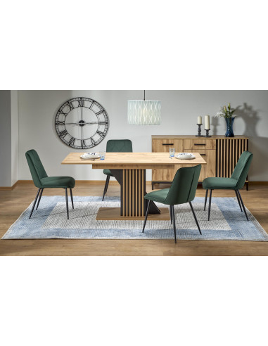 FABIANO Stół Rozkładany 135-175 cm Dąb Wotan/Czarny | Praktyczny i Stylowy