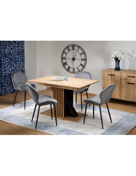 FABIANO Stół Rozkładany 135-175 cm Dąb Wotan/Czarny | Praktyczny i Stylowy