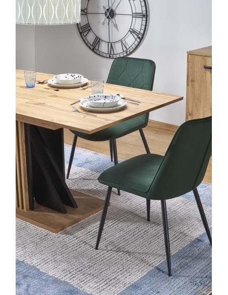 FABIANO Stół Rozkładany 135-175 cm Dąb Wotan/Czarny | Praktyczny i Stylowy