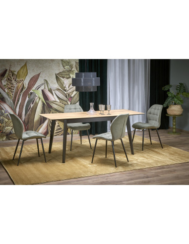 GULIAN Stół Rozkładany 140-180 cm Dąb Wotan Nogi Stalowe | Elegancki Styl