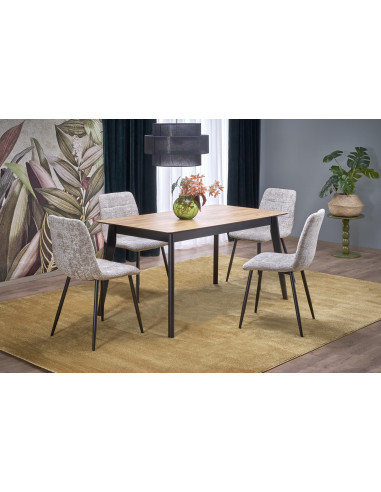 GULIAN Stół Rozkładany 140-180 cm Dąb Wotan Nogi Stalowe | Elegancki Styl