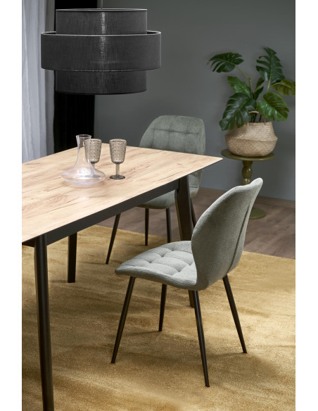 GULIAN Stół Rozkładany 140-180 cm Dąb Wotan Nogi Stalowe | Elegancki Styl