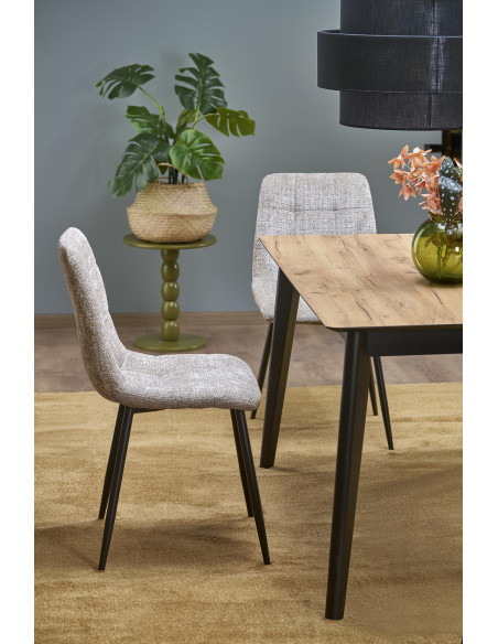 GULIAN Stół Rozkładany 140-180 cm Dąb Wotan Nogi Stalowe | Elegancki Styl