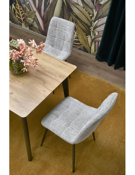 GULIAN Stół Rozkładany 140-180 cm Dąb Wotan Nogi Stalowe | Elegancki Styl