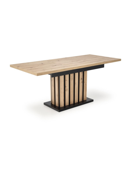 LAMELLO Stół Rozkładany 160-210 cm Dąb Artisan/Czarny | Dostojna Elagancja