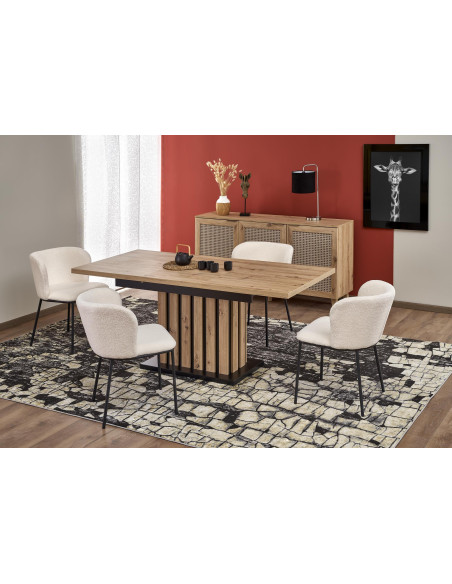 LAMELLO Stół Rozkładany 160-210 cm Dąb Artisan/Czarny | Dostojna Elagancja