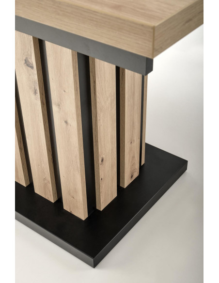 LAMELLO Stół Rozkładany 160-210 cm Dąb Artisan/Czarny | Dostojna Elagancja