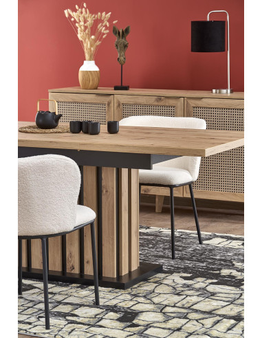LAMELLO Stół Rozkładany 160-210 cm Dąb Artisan/Czarny | Dostojna Elagancja