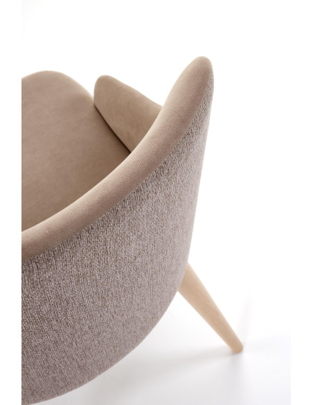 MALAGA Krzesło Beżowe, Obracane 180°, Drewniane Nogi | Wygodne i Stylowe