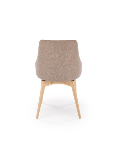 MALAGA Krzesło Beżowe, Obracane 180°, Drewniane Nogi | Wygodne i Stylowe