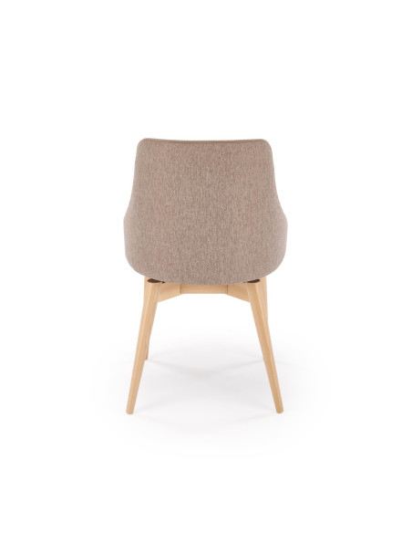 MALAGA Krzesło Beżowe, Obracane 180°, Drewniane Nogi | Wygodne i Stylowe