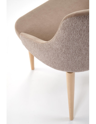 MALAGA Krzesło Beżowe, Obracane 180°, Drewniane Nogi | Wygodne i Stylowe