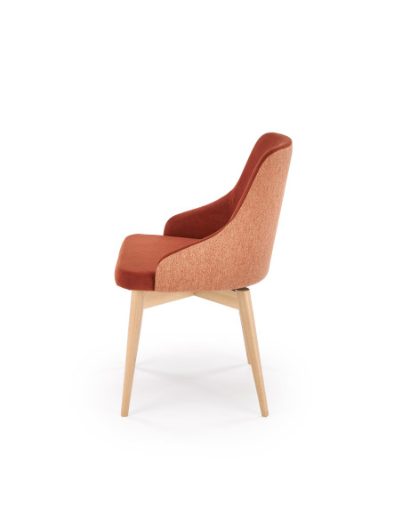 MALAGA Krzesło Cynamonowe, Obracane 180°, Drewniane Nogi | Wygoda i Szyk