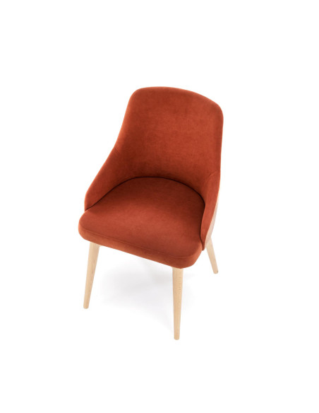 MALAGA Krzesło Cynamonowe, Obracane 180°, Drewniane Nogi | Wygoda i Szyk