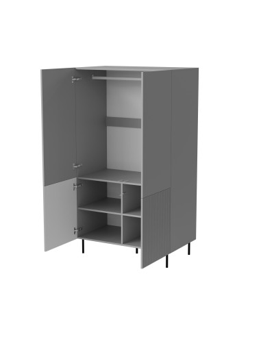 ASENSIO S-1 Szafa Jasny Popiel | Fronty MDF, Nogi Stalowe, Elegancki Design