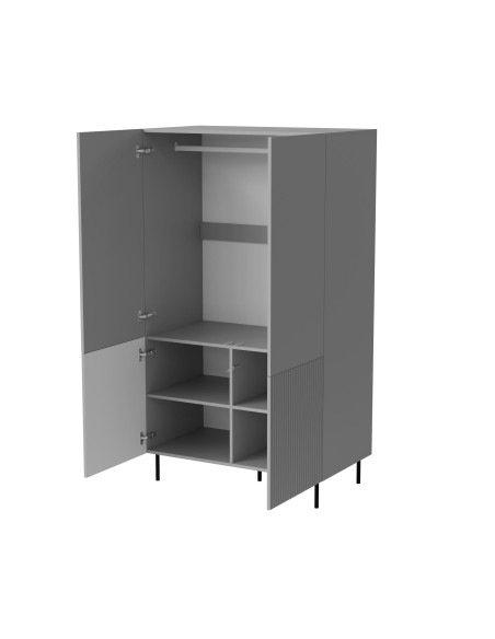 ASENSIO S-1 Szafa Jasny Popiel | Fronty MDF, Nogi Stalowe, Elegancki Design