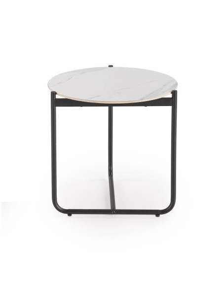 ACUNA Ława Okrągła Spiek Biały Marmur Fi50cm Czarna Podstawa - Modna Forma