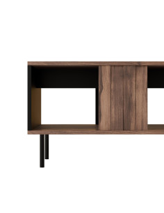 SWING LAW-1 Ława 100/54/45 Cm Orzechowo-Czarna | Nogi Stalowe Czarne 2